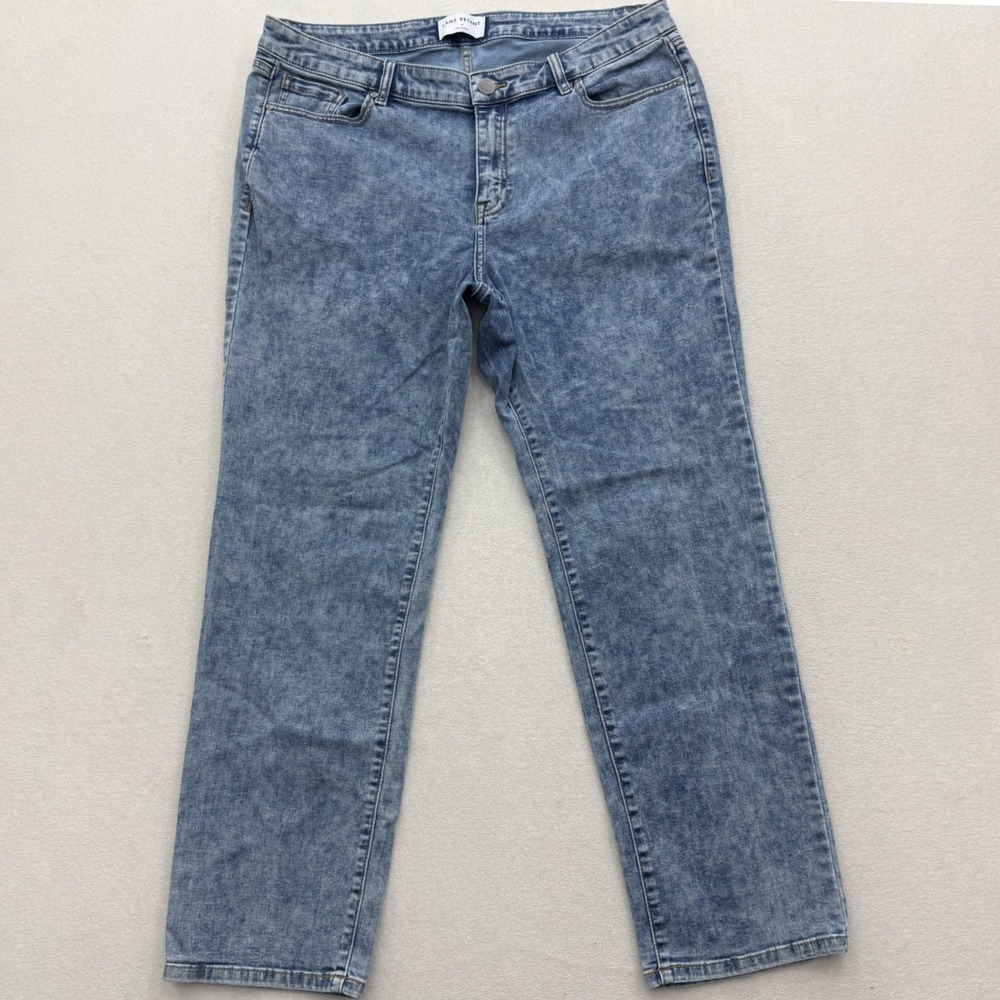 Lane Bryant Straight Leg Jeans Womens 18 Blue Acid Wash‎ Stretch Denim Pants - Picture 2 of 7